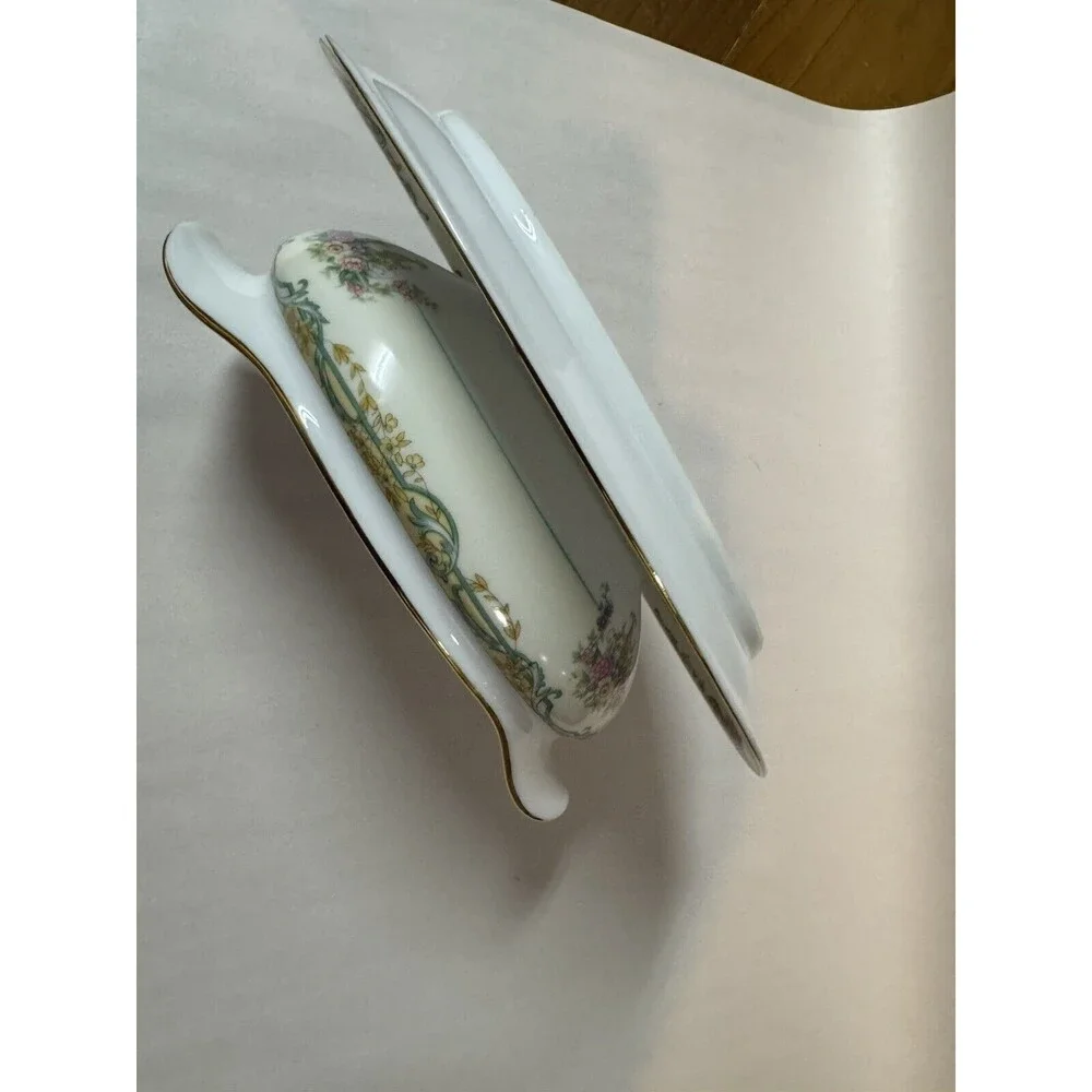 Noritake Arvana Japan Gravy Boat Attached Under Plate‎ 89483